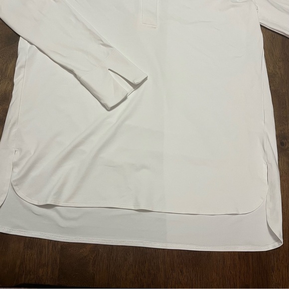 Jude Connally Hadley Long Roll-Tab Sleeve Point Collar High Low Tunic Size S - Picture 7 of 11